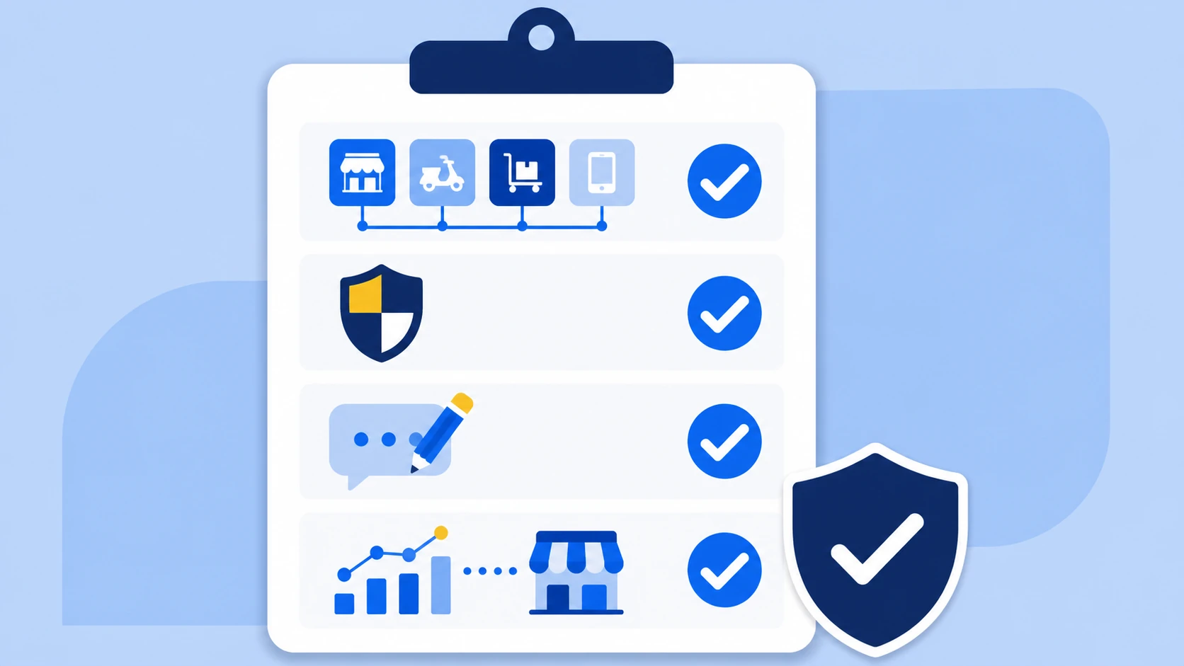 Summary image of the 4-item AI reply checklist for reviews