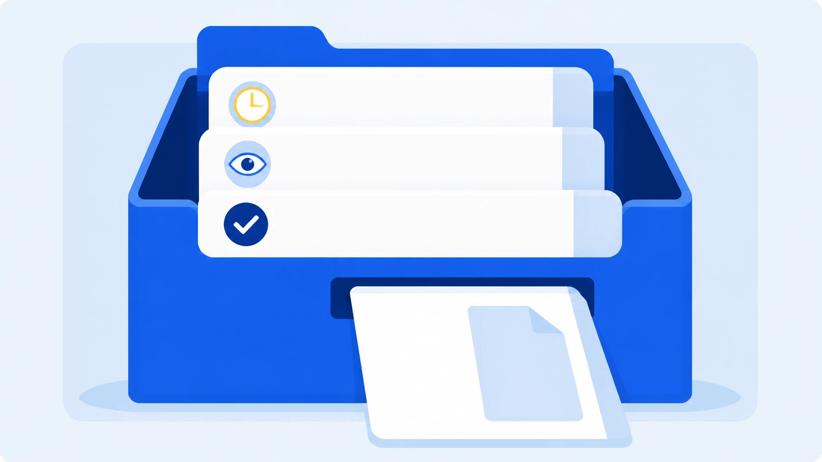 Document transmission history and access timestamps displayed in the management screen