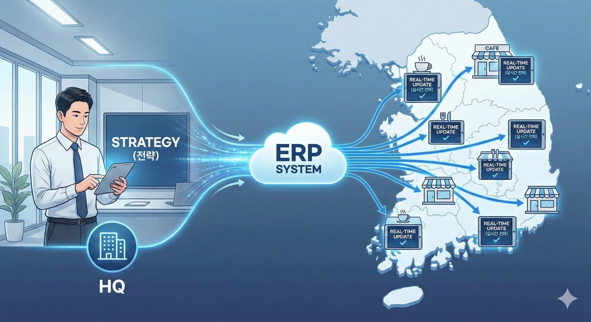 Headquarters strategy flowing seamlessly to franchise locations through the FDAM ERP