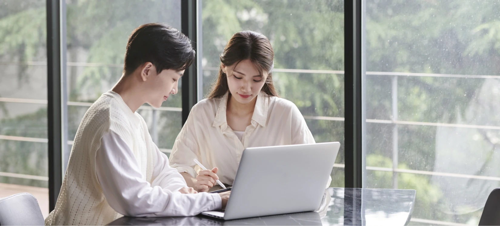 Photo of a person reviewing survey results